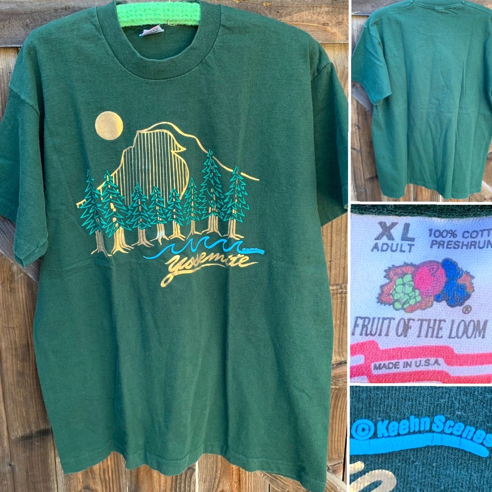 Fruit Of The Loom VINTAGE Yosemite t shirt c Keehn Scenes size XL adult single stitch graphic tee Size US XL / EU 56 / 4 - 6 Thumbnail