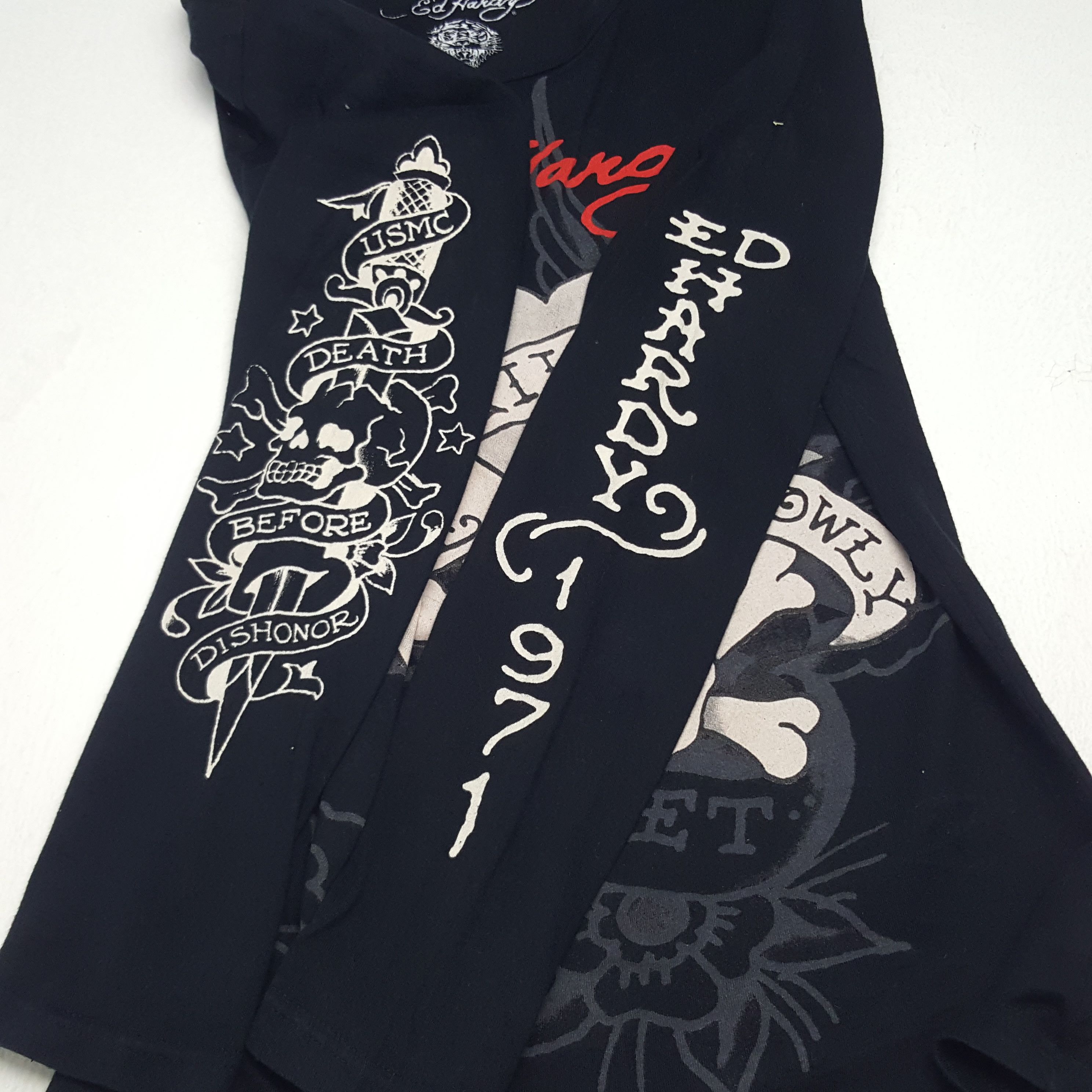 Ed Hardy × Vintage Vintage Ed Hardy Overprinted Tshirt Size US S / EU 44-46 / 1 - 11 Thumbnail