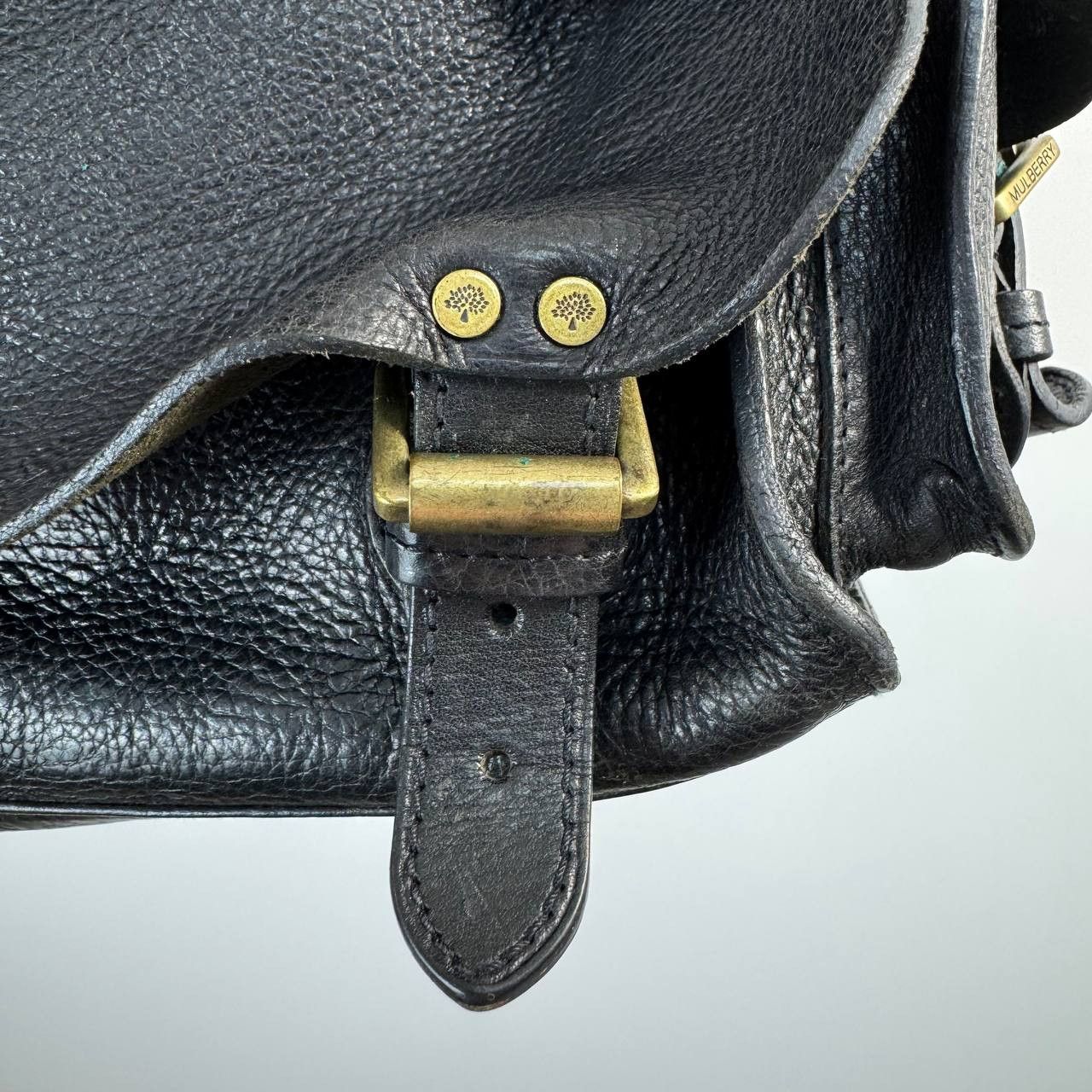 Mulberry Mulberry Leather Shoulder Bag Black Brass Buckle Womens Size ONE SIZE - 8 Thumbnail