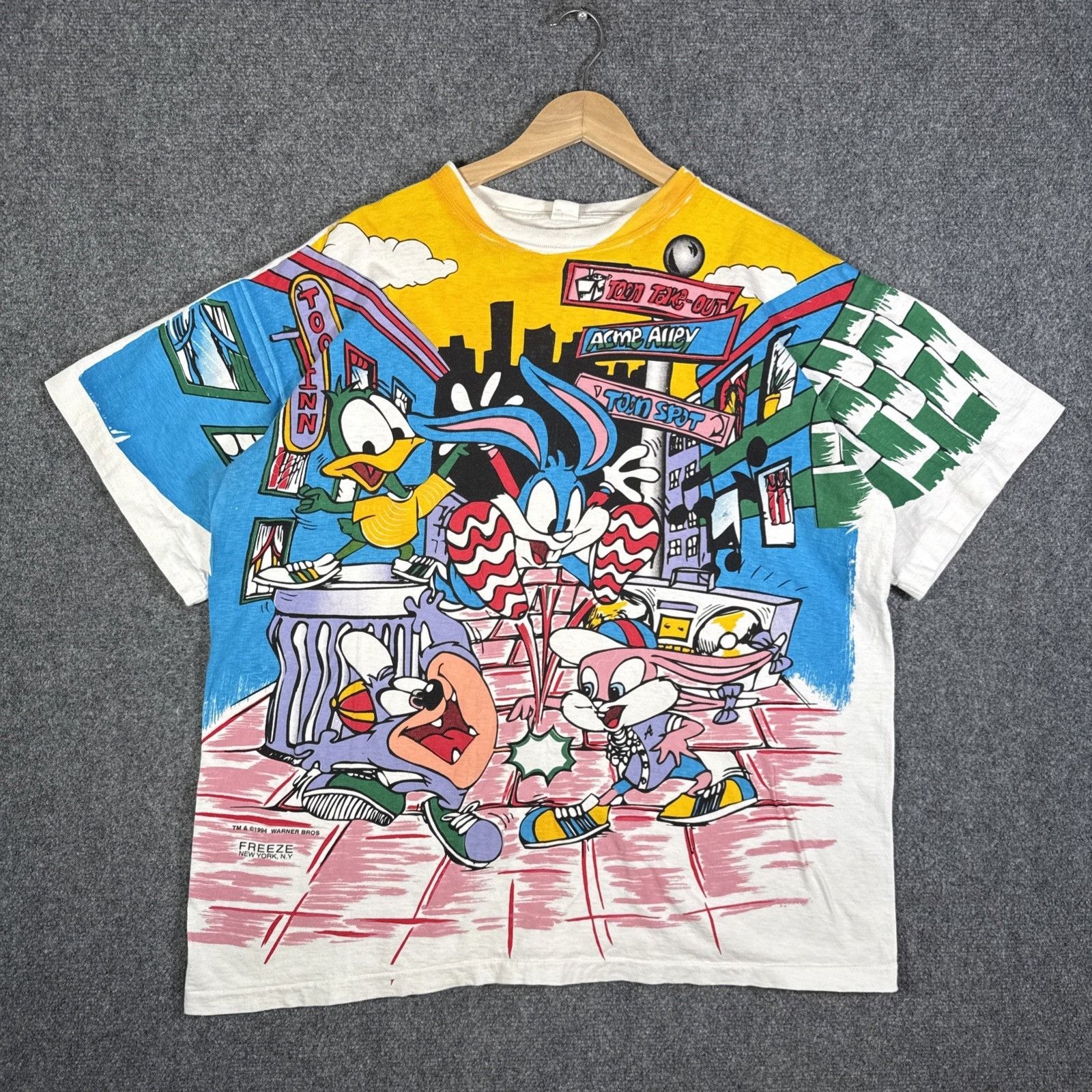 Warner Bros Vintage Tiny Toons Shirt Adult XL AOP 90s FREEZE Warner Bros Size US XL / EU 56 / 4 - 1 Thumbnail