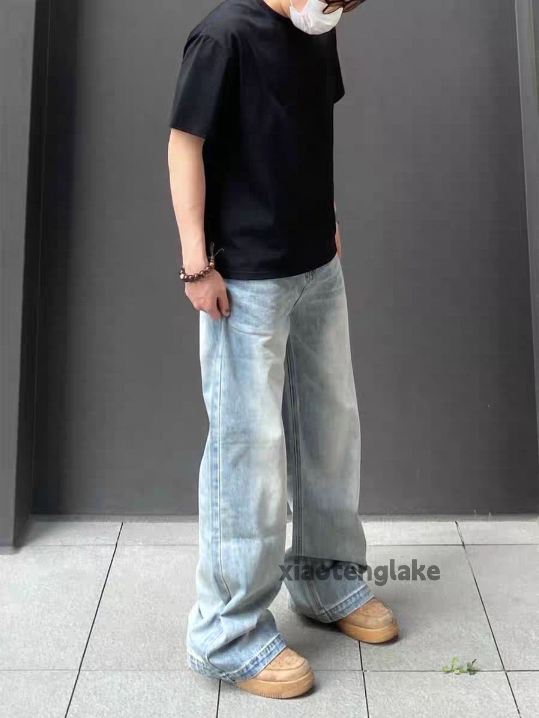 Jean Custom washed faded skate hiphop yuppie y2k jeans Size US 30 / EU 46 - 2 Thumbnail