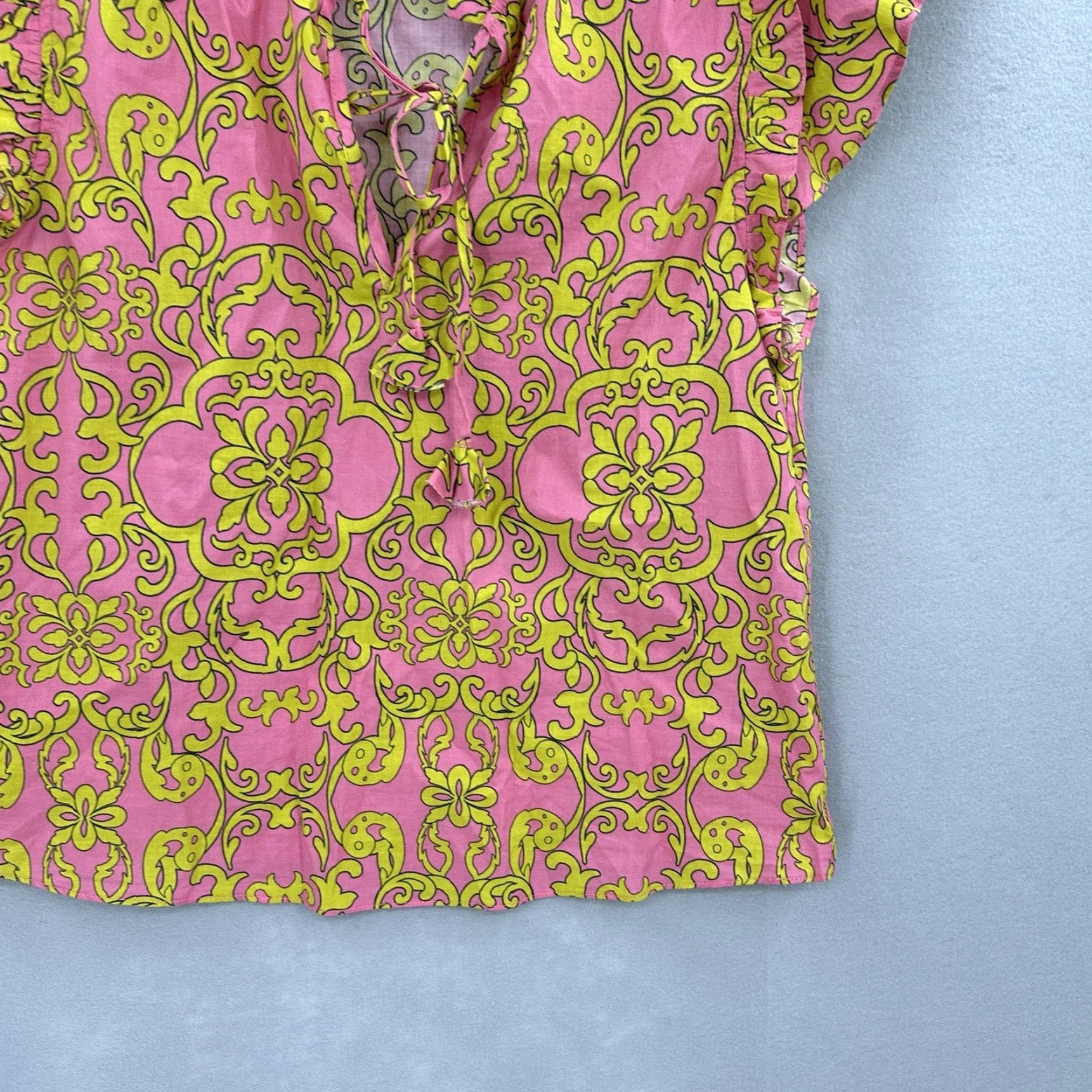 Vintage Misa Blouse Womens Small V Neck Flutter Tassel Luxury Quiet Flowy Los Angeles Size S / US 4 / IT 40 - 6 Thumbnail
