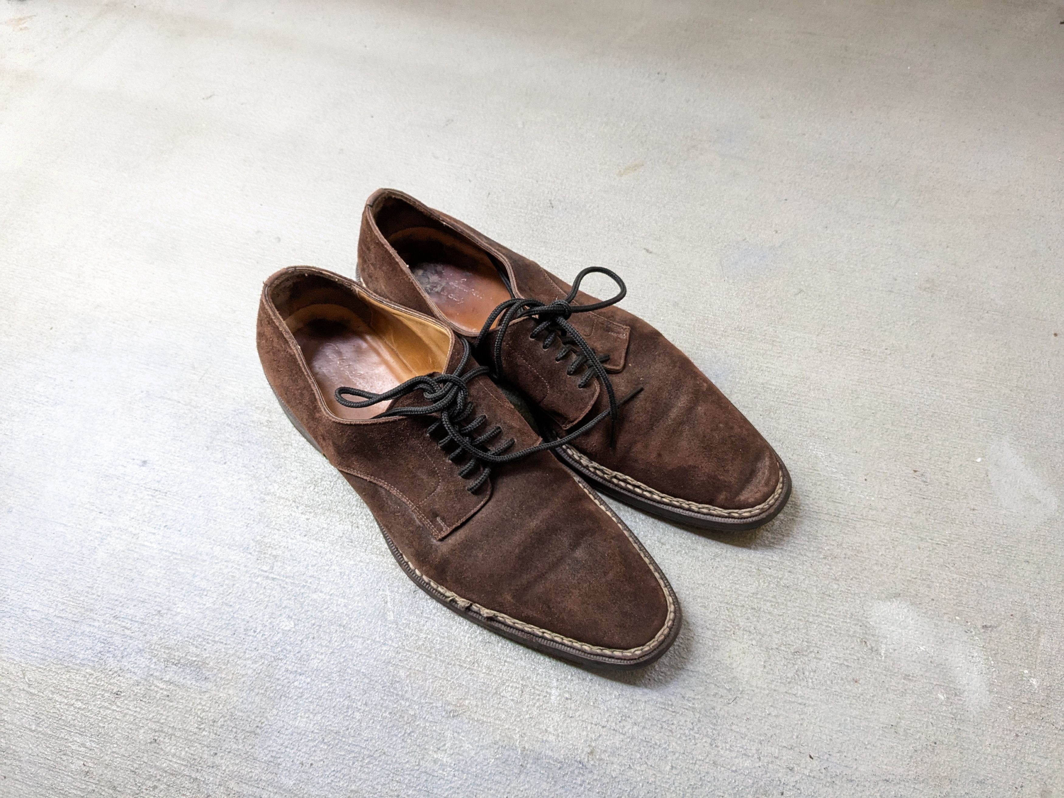 Ralph Lauren Purple Label Ralph Lauren Purple Label Suede Shoes Brown 11 D Derby Size US 11 / EU 44 - 1 Thumbnail
