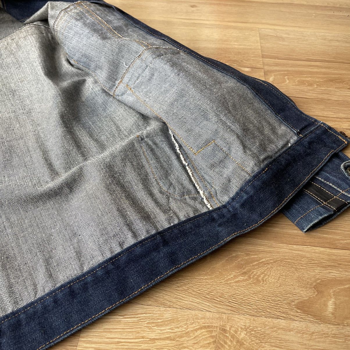If Six Was Nine Vintage Distressed Carpenter Moto Zip Denim Jacket y2k Size US L / EU 52-54 / 3 - 11 Thumbnail