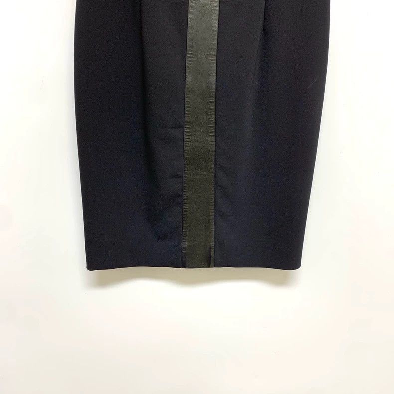 Yves Saint Laurent YSL Black Leather Panel Dress Size 40-2506 Size L / US 10 / IT 46 - 8 Thumbnail