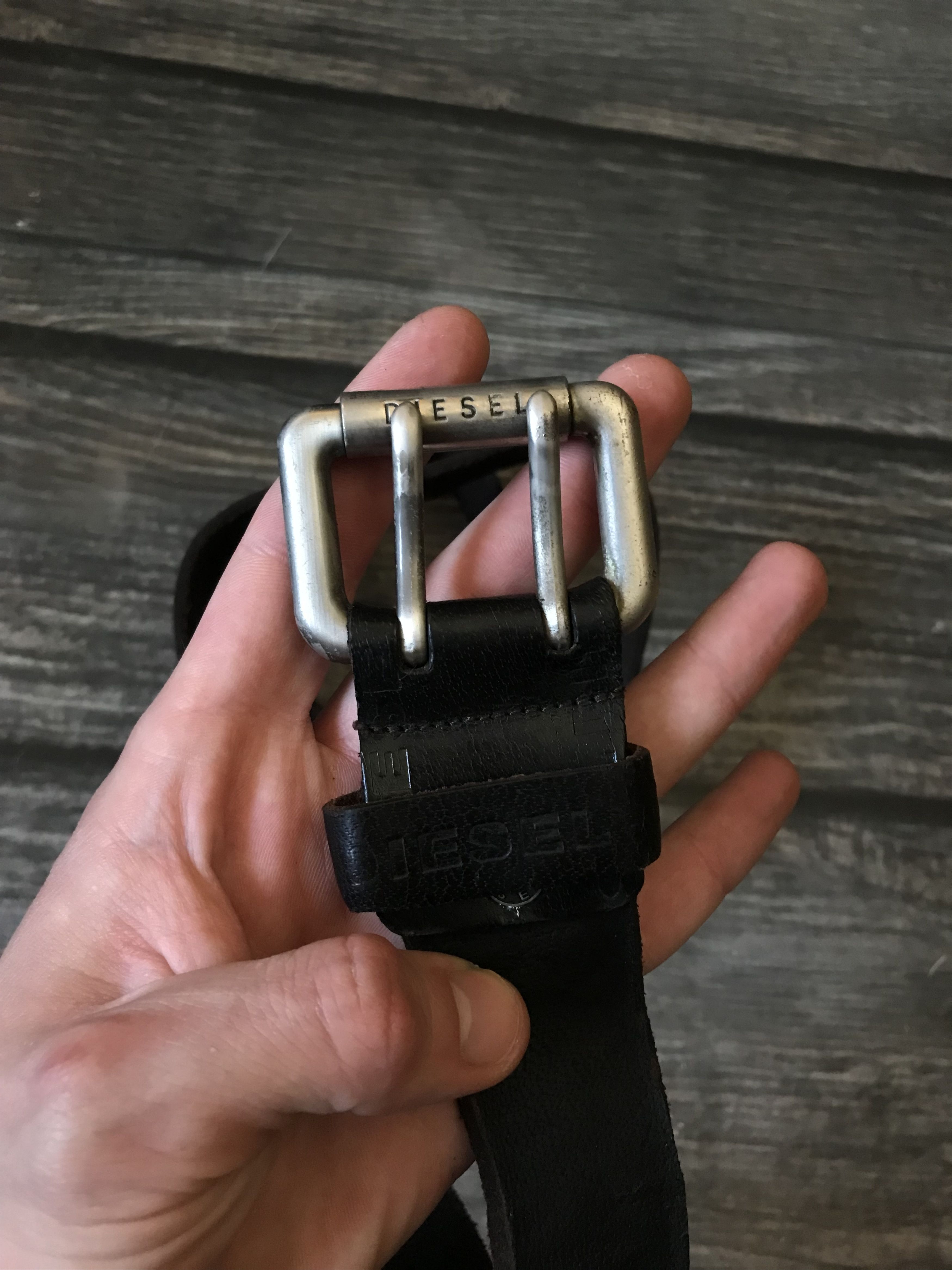 Diesel Diesel Vintage Work Belt Black Leather Heavy Metal Buckley2k Size ONE SIZE - 3 Thumbnail