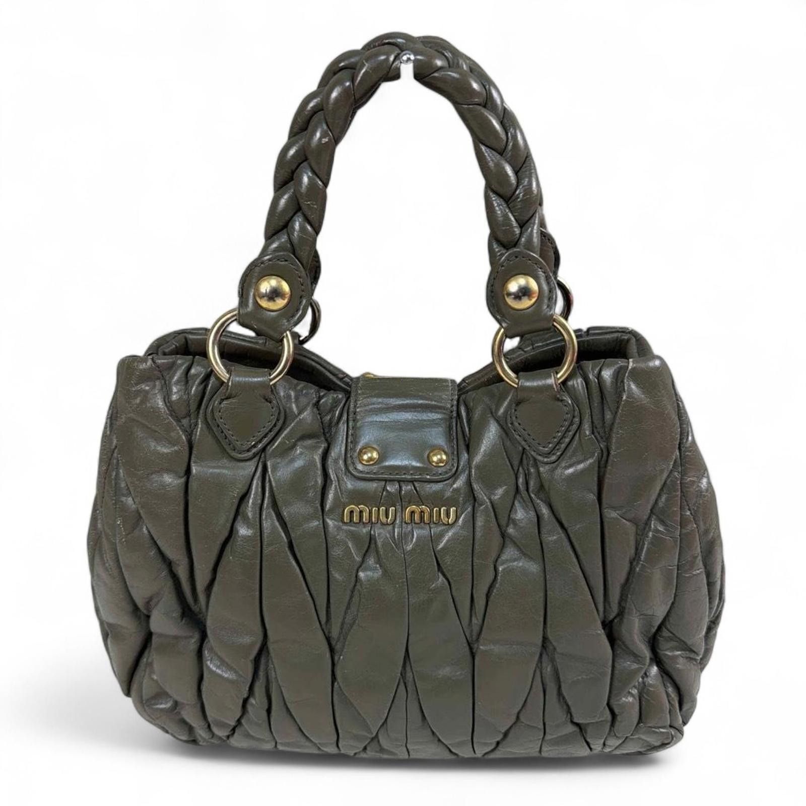 Miu Miu Miu Miu - Quilted Leather Handbag Braided Handles Size ONE SIZE - 3 Thumbnail