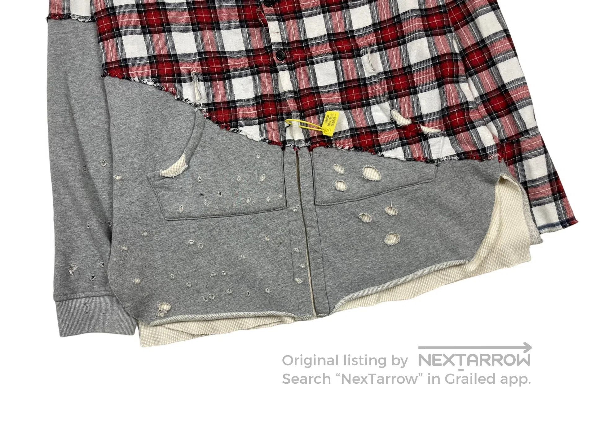 Dior Dior Distressed Plaid Patchwork Long Sleeve Open Cardigan Size US L / EU 52-54 / 3 - 4 Thumbnail