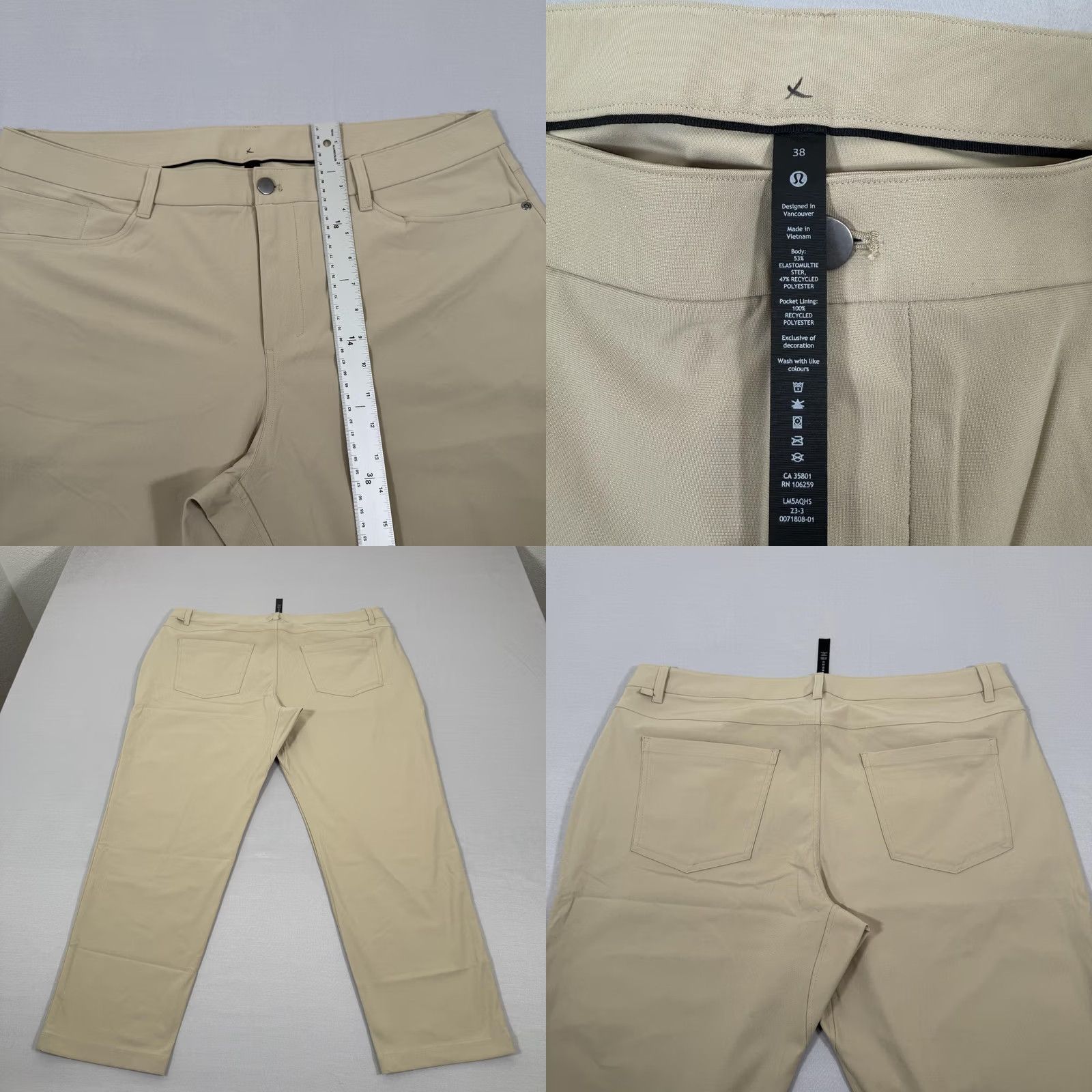 Lululemon Lululemon Mens ABC Pants 5 Pocket Chino Commission Stretch Travel Beige 38x28 Size US 38 / EU 54 - 8 Thumbnail