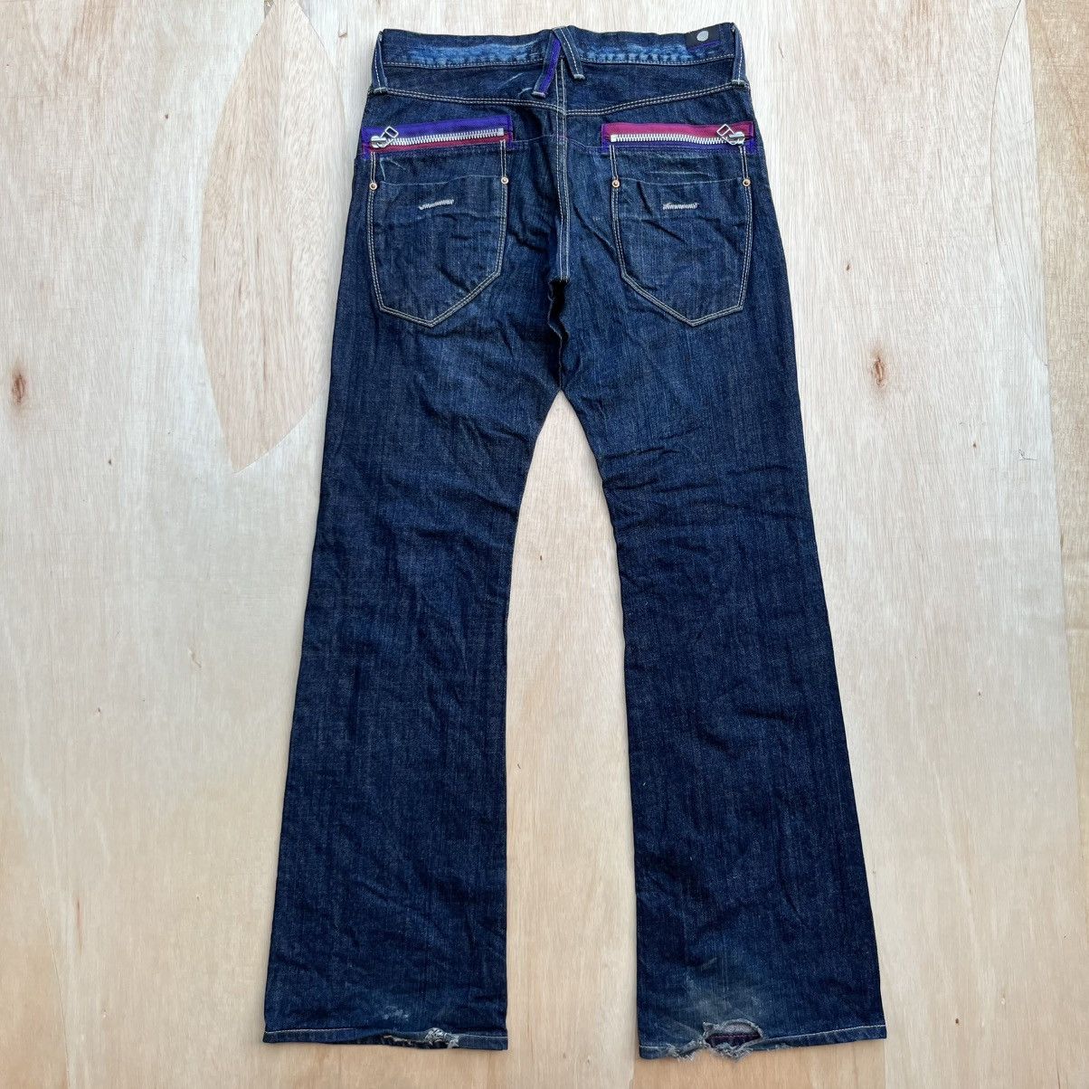 Blue Blue Japan BLUE WAY MODERN VINTAGE FLARED DENIM ARCHIVAL CLOTHING Size US 30 / EU 46 - 1 Thumbnail