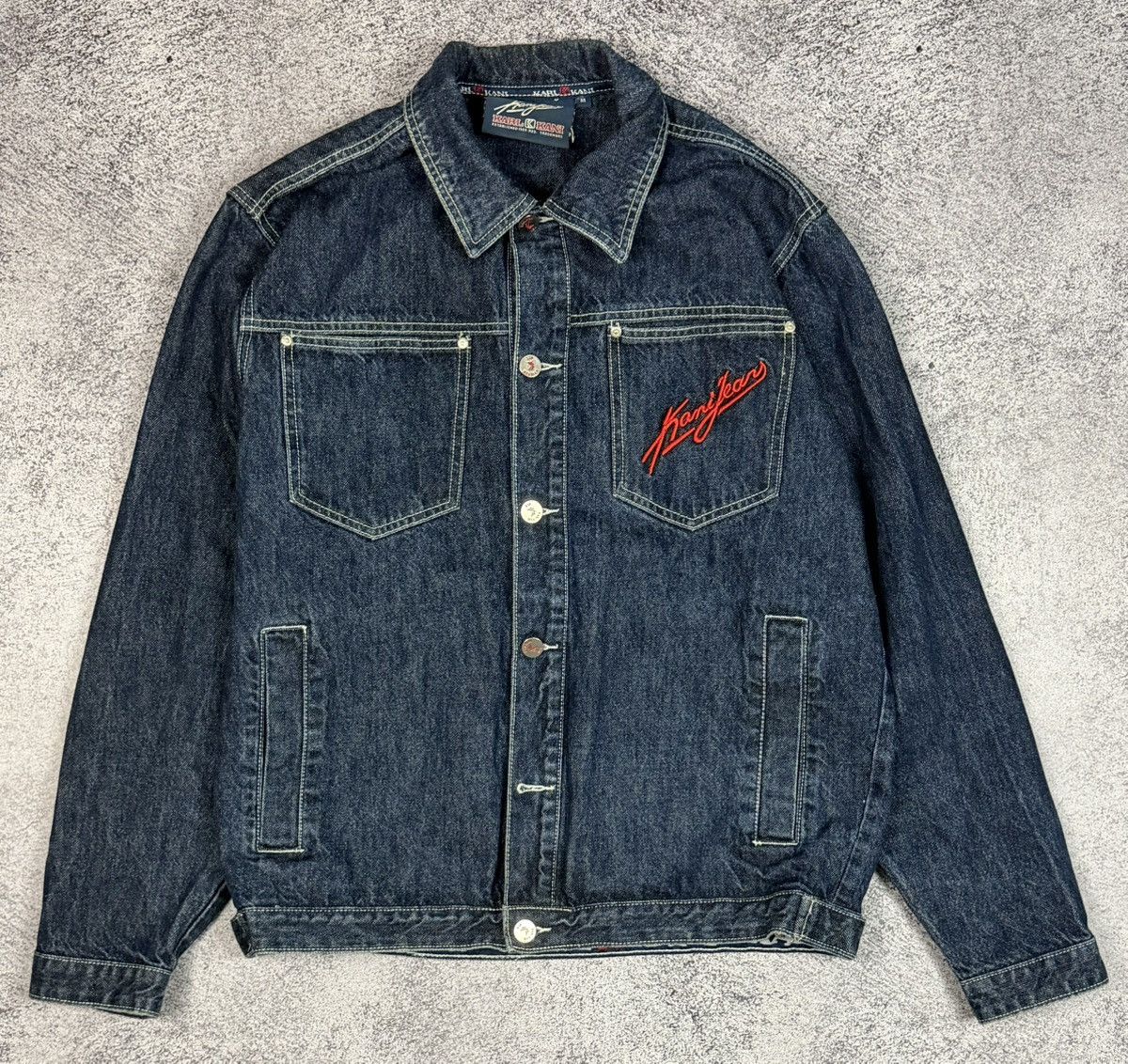 Karl Kani Vintage 90s KARL KANI Denim Jacket Shirt 2pac Tupac Hip