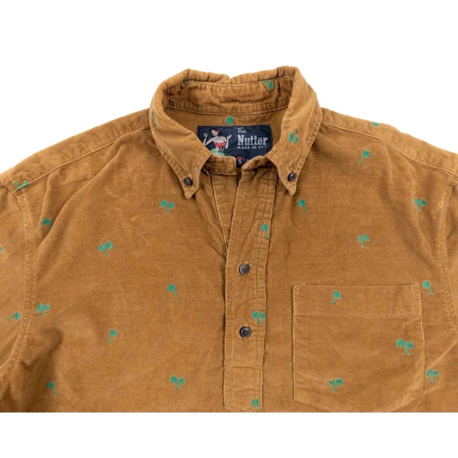 Chubbies The Nutter Men's Brown Corduroy Long Sleeve Polo Shirt Size Small Outdoor Size US S / EU 44-46 / 1 - 2 Thumbnail