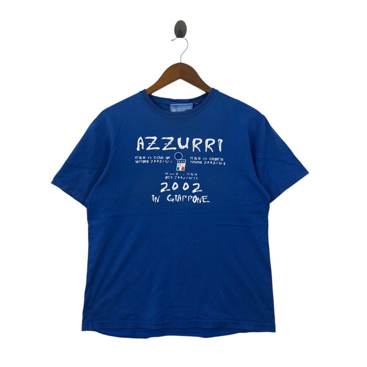 Vintage 2002 Giuoco Calcio Azurri T-Shirt Distressed Italian Footbal Size US M / EU 48-50 / 2 - 1 Thumbnail