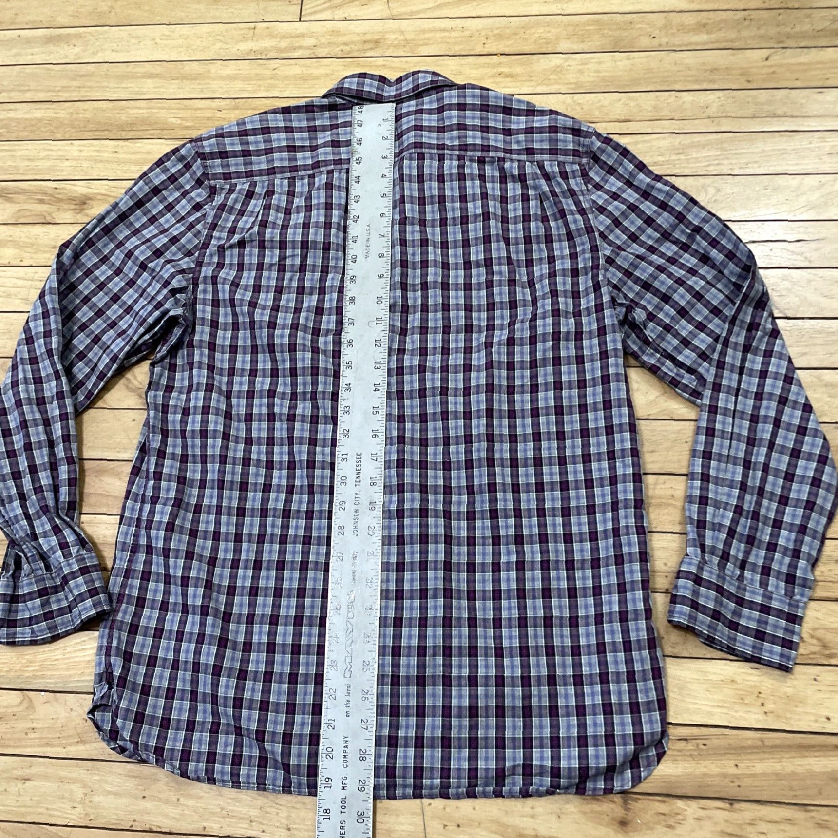 Gap GAP Button Shirt Men L Slim Fit Purple Plaid Long Sleeve Button Up L Size US L / EU 52-54 / 3 - 7 Thumbnail