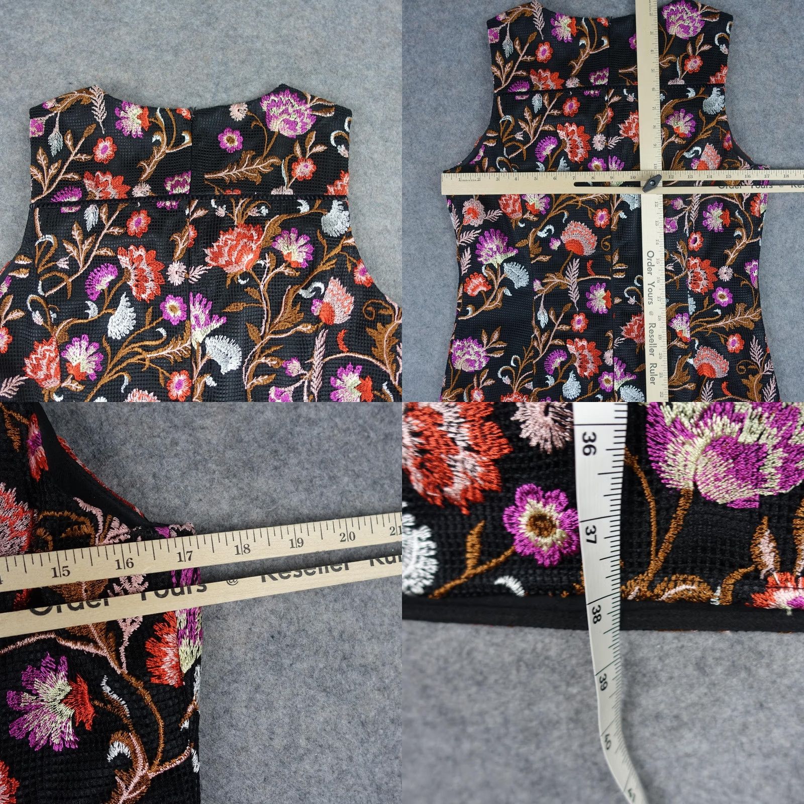 White House Black Market White House Black Market Dress Womens 8 Black Floral Jacquard Sheath Knee Length Size M / US 6-8 / IT 42-44 - 8 Thumbnail