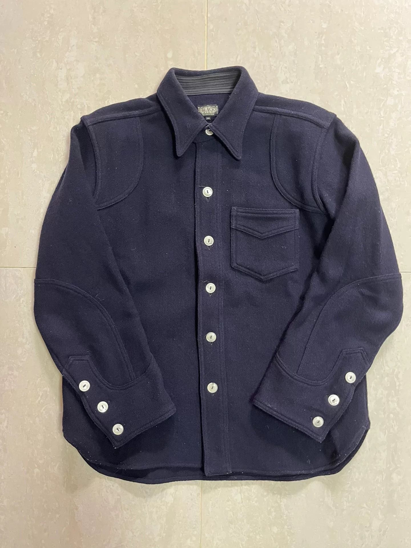 BLACK SIGN Navy Wool Shirt by Blacksign Size US M / EU 48-50 / 2 - 1 Thumbnail