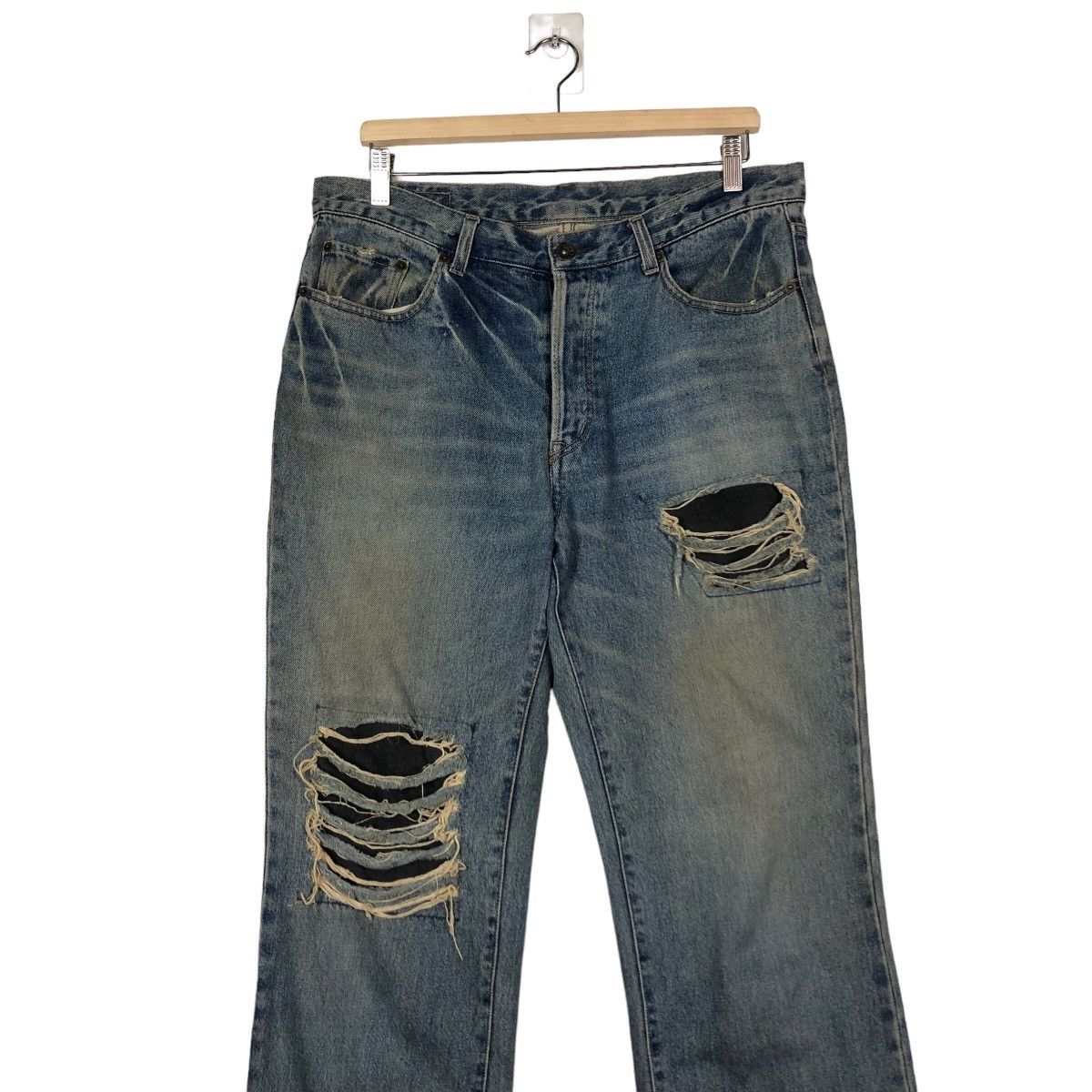 If Six Was Nine 🔥Biker Distressed Denim Jeans Japan Made Size US 34 / EU 50 - 4 Thumbnail