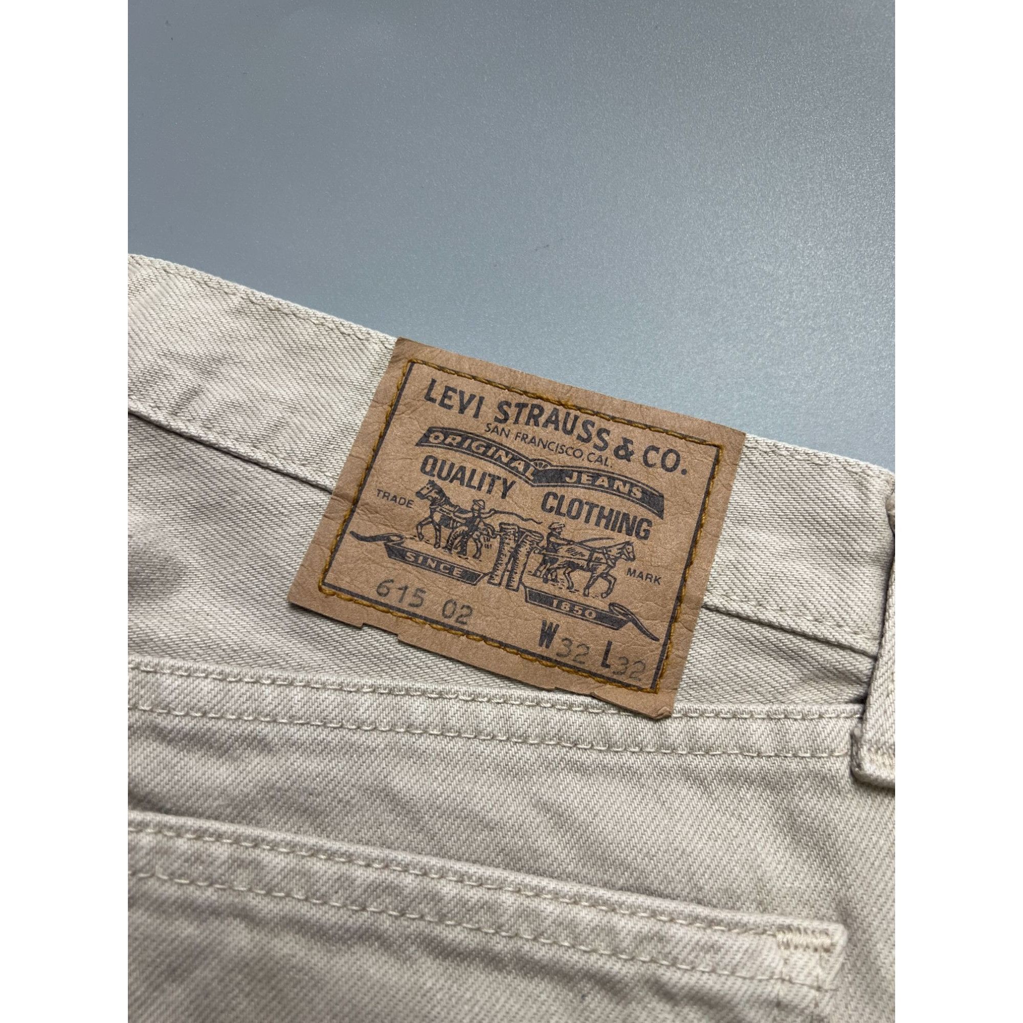 Levi's Vintage Clothing Levi’s 615 MINT Vintage Orange Tab Beige Denim Jeans (Y1065) Size US 32 / EU 48 - 12 Thumbnail