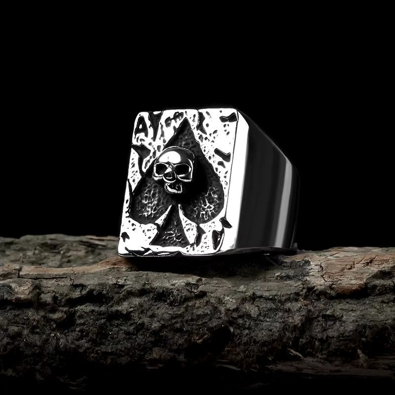 Jewelry × Vintage Rock Ace of Spades Skull Ring Size ONE SIZE - 1 Thumbnail