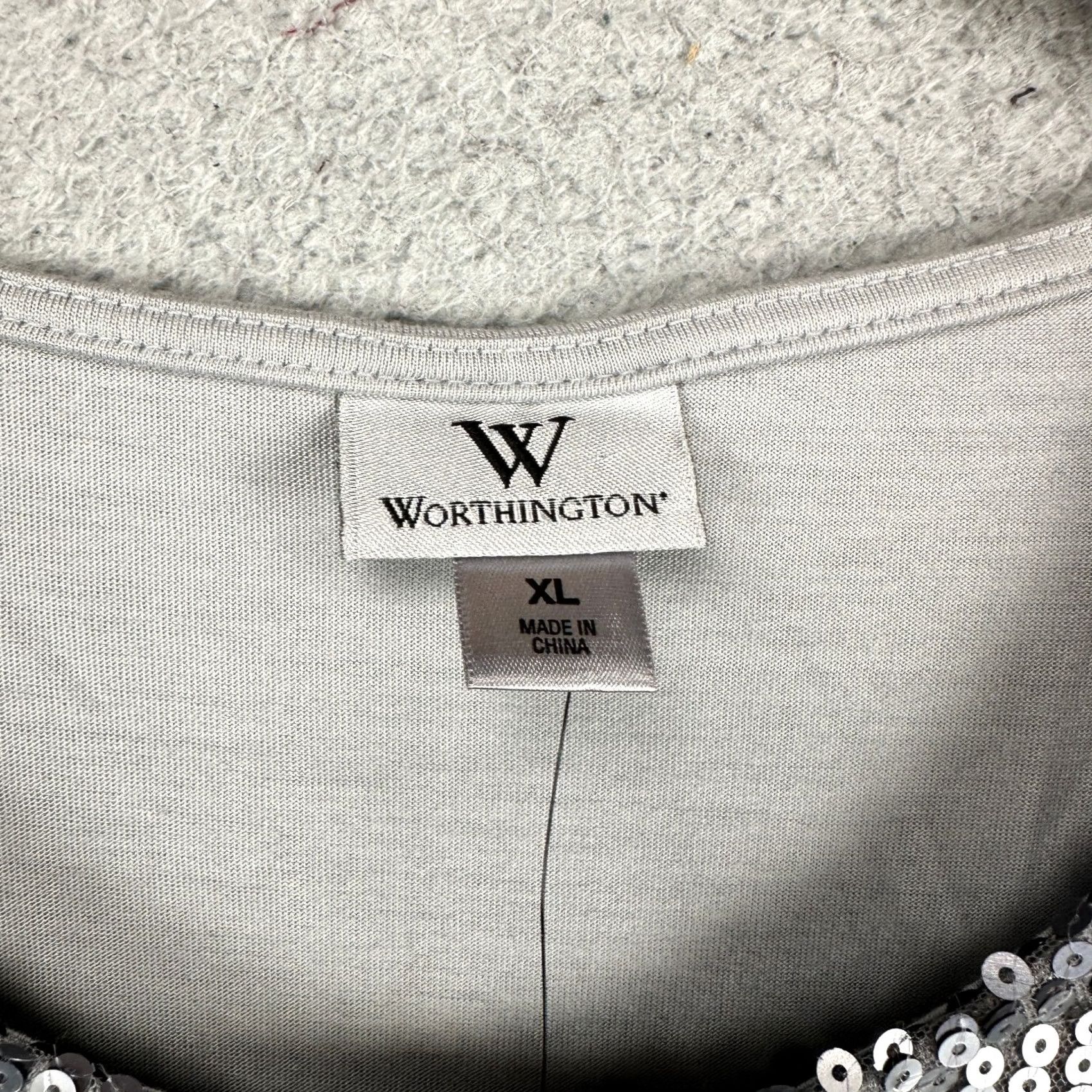 Worthington Worthington Blouse Shirt Womens XL Gray Striped Sleeveless Crewneck Vintage? No, Not Vintage Shirt Womens XL Gray Striped Sleeveless Crewneck NEW Size XL / US 12-14 / IT 48-50 - 4 Thumbnail