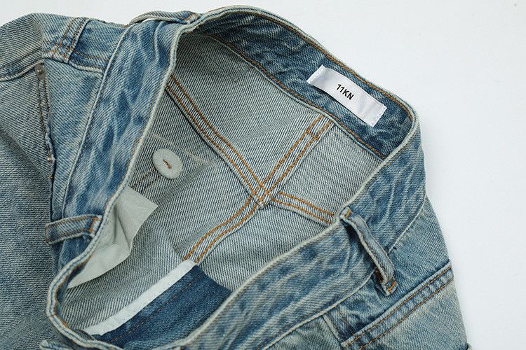 Japanese Brand × Jean Men's street washed distressed loose flared jeans Size US 34 / EU 50 - 4 Thumbnail