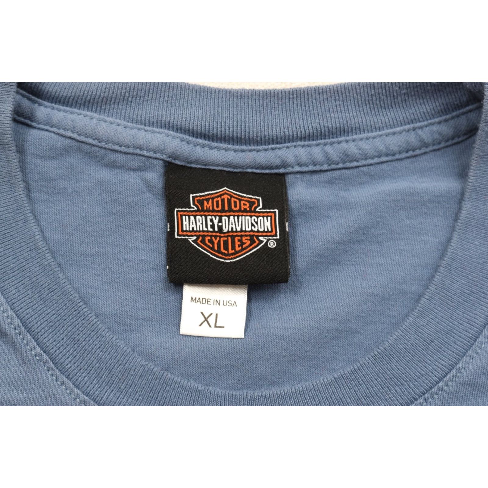 Harley Davidson Harley-Davidson T-Shirt Men XL Blue Cherohala Skyway Tellico Plains TN Double-Sided Print Crew Neck Short Sleeve Cotton Spring Summer 2010-2019 Size US XL / EU 56 / 4 - 7 Thumbnail