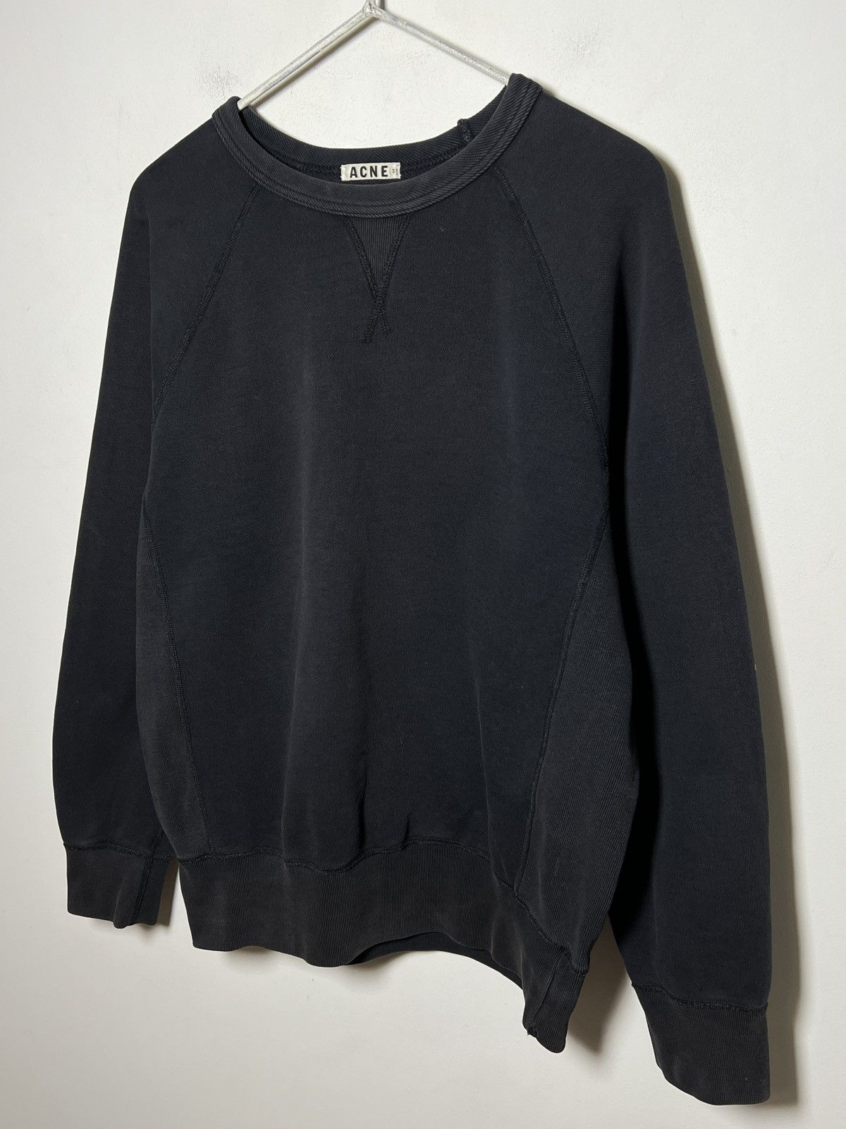 Acne Studios acne y2k washed black crewneck sweatshirt s-m Size US M / EU 48-50 / 2 - 3 Thumbnail