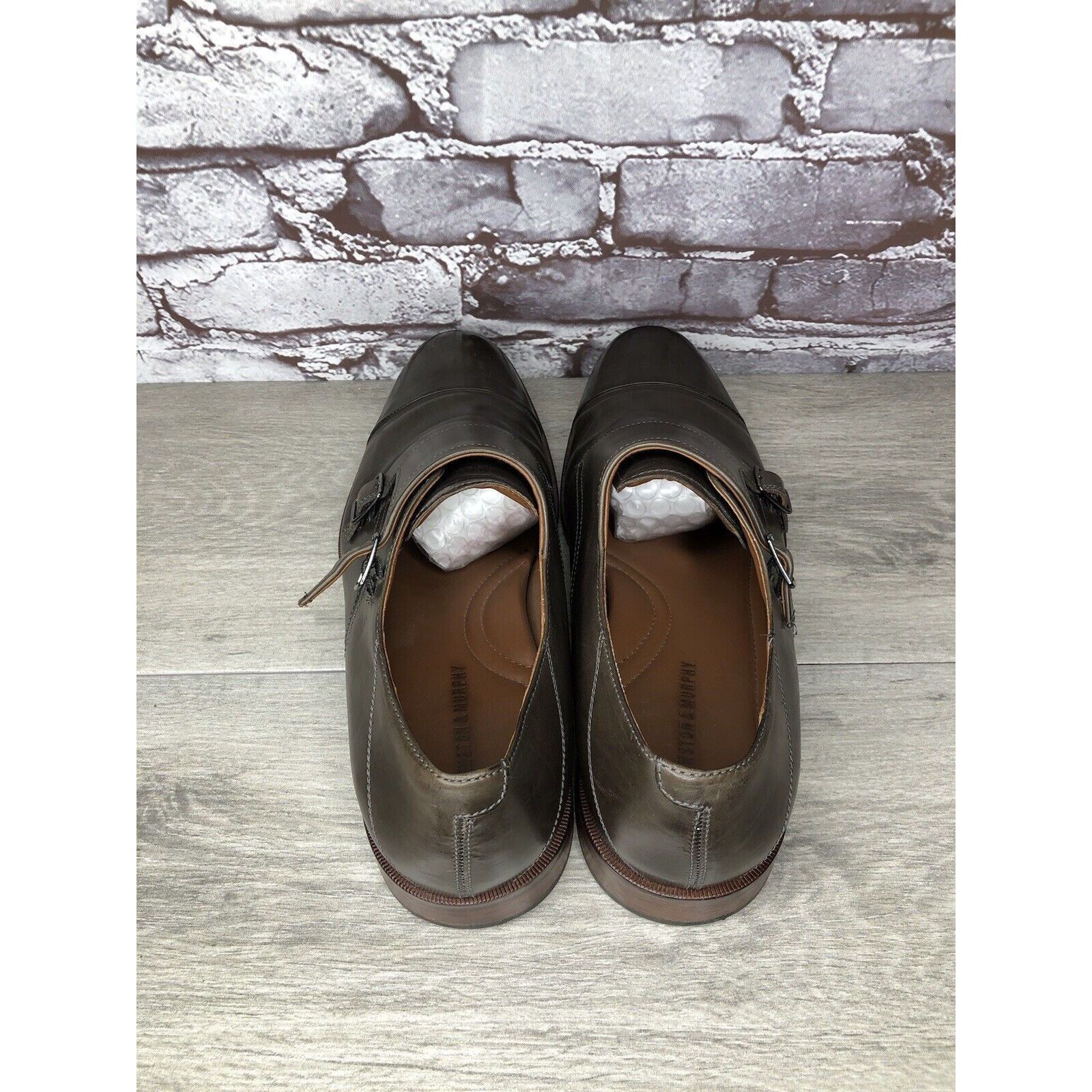 Johnston & Murphy Johnston & Murphy Sheepskin Brown Leather Double Monk Strap Size US 10.5 / EU 43-44 - 4 Thumbnail