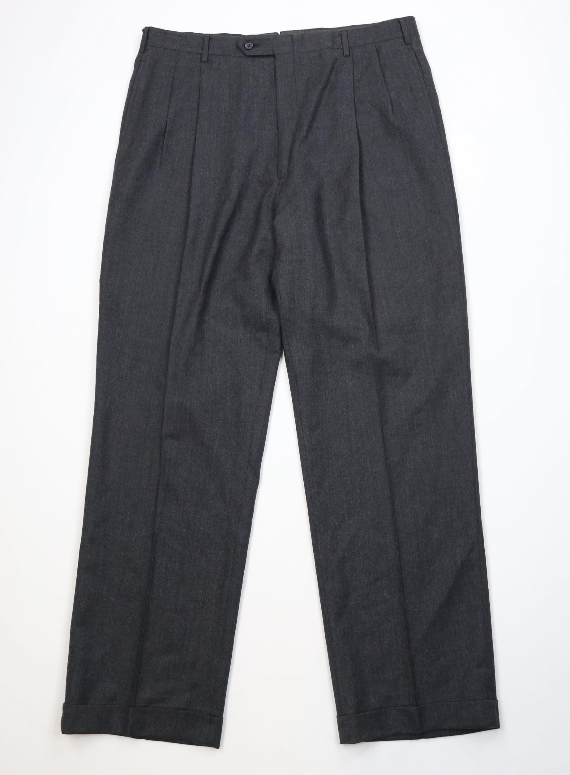 Jos. A. Bank Vintage 90s Jos A Bank Wide Leg Chino Pants Charcoal USA Size US 36 / EU 52 - 1 Thumbnail