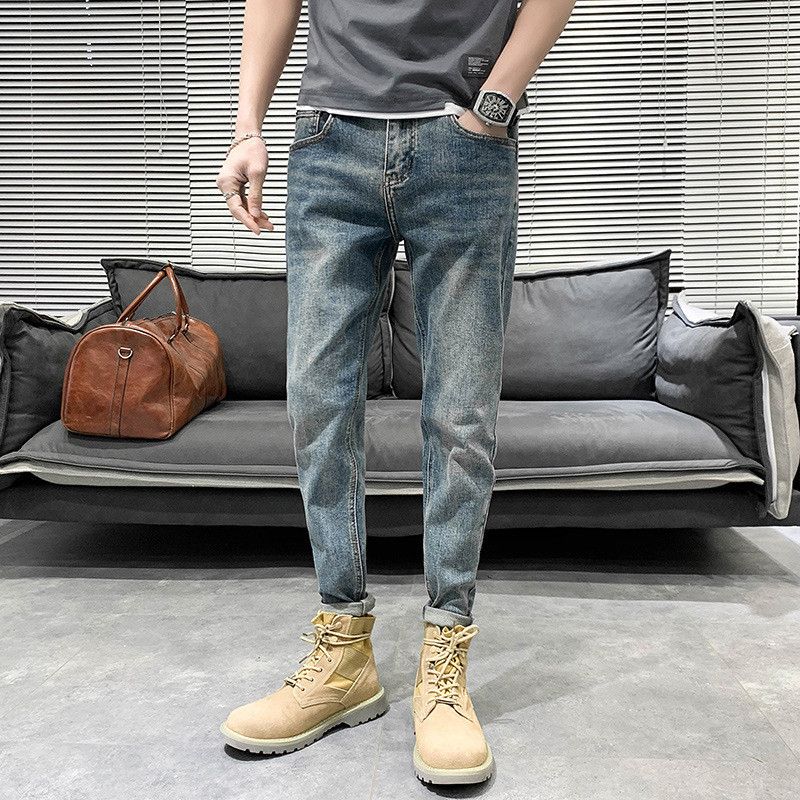 Japanese Brand Retro men's slim fit trendy casual distressed jeans Size US 32 / EU 48 - 1 Thumbnail