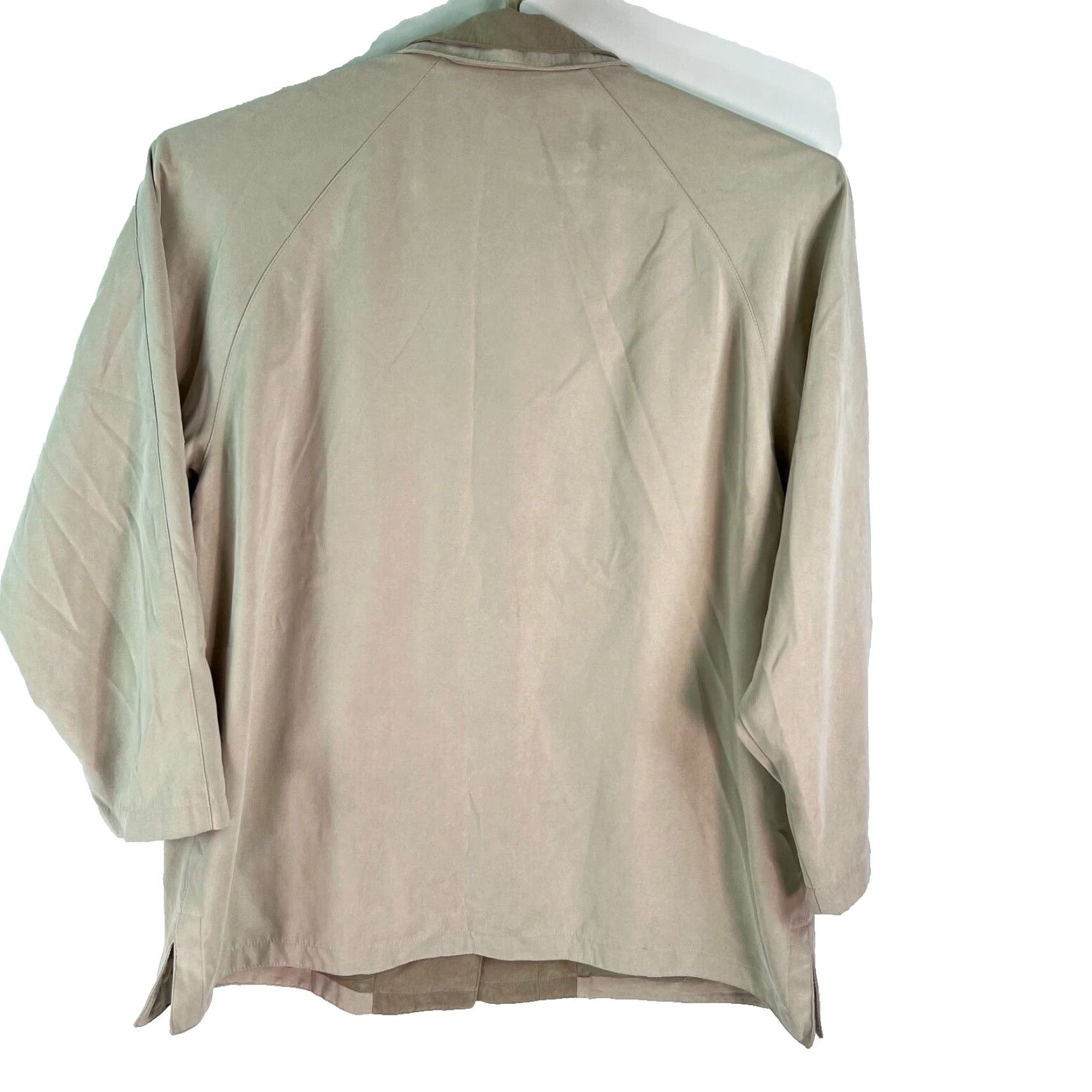 London Fog London Fog Jacket XL Mens Beige Long Sleeve Button Front Collared Zip Classic Rain Coat Softshell Nylon Lining Size US XL / EU 56 / 4 - 2 Thumbnail