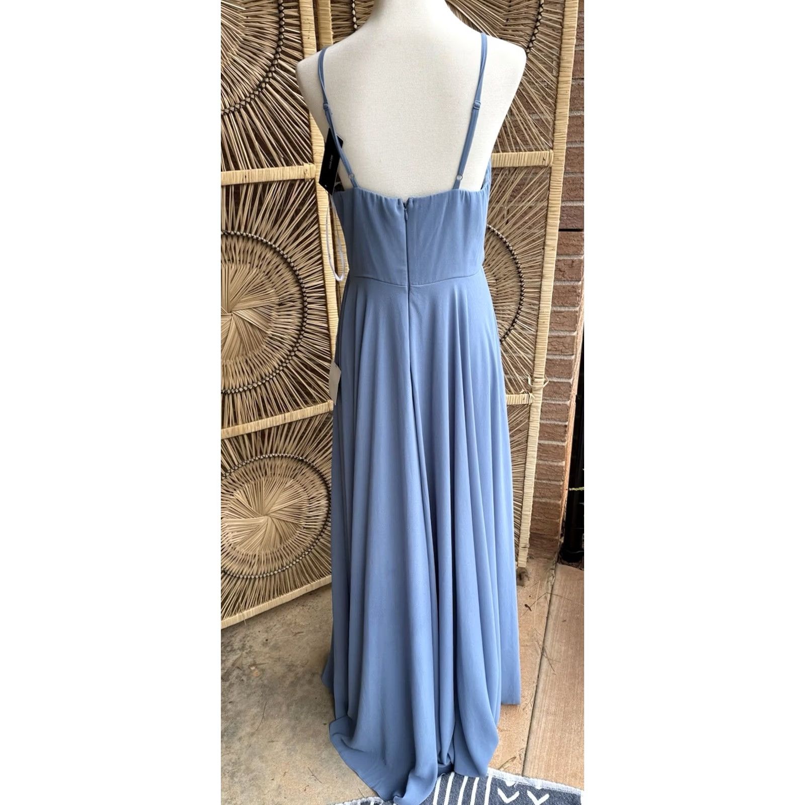 Vintage Lulus Slate Blue Bridesmaid/Prom/Party Maxi Dress M Regular XS?? Size ONE SIZE - 3 Thumbnail