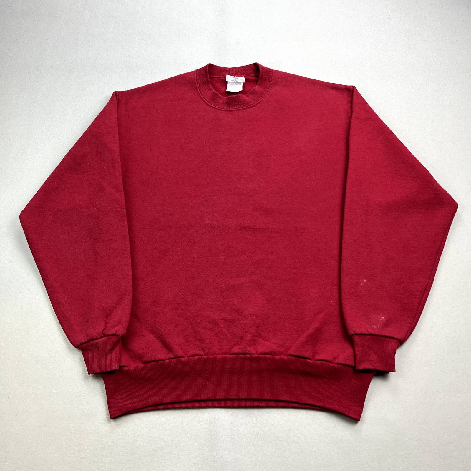 Jerzees × Vintage Vintage Red Sweatshirt Medium Jerzees Blank Basic Crewneck Size US M / EU 48-50 / 2 - 1 Thumbnail