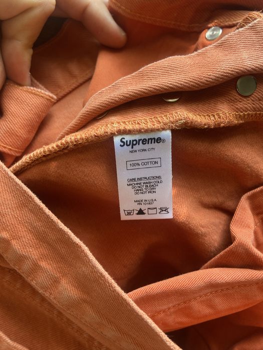 Supreme Washed Regular Jeans Orange | Grailed