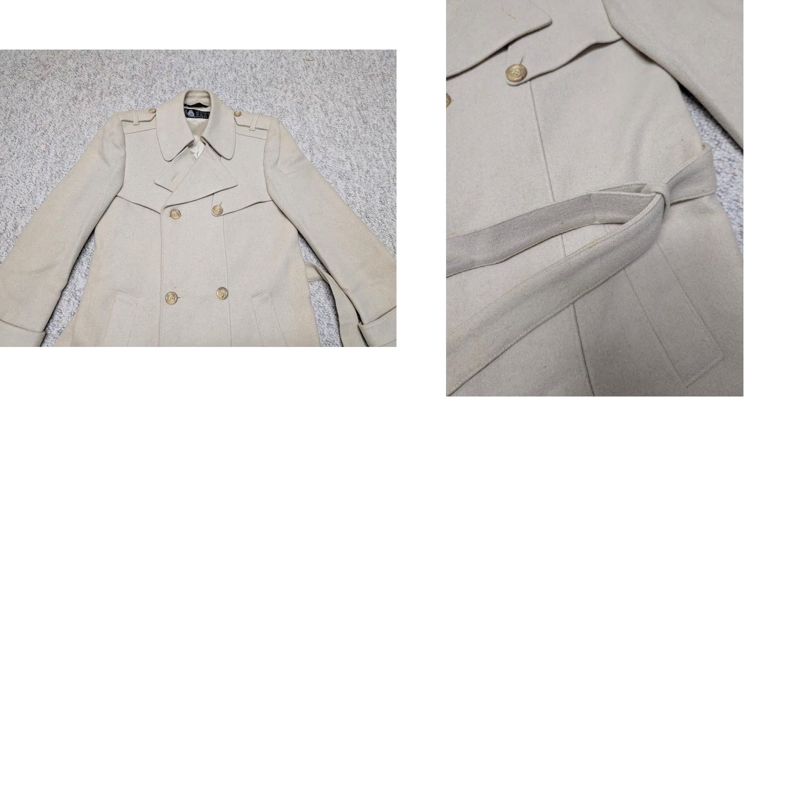 Off-White VINTAGE American Male OVERCOAT Wool Slim XS Off-White Long Coat Belted 36 Chest 34-36 Men Mens Size US XS / EU 42 / 0 - 10 Thumbnail
