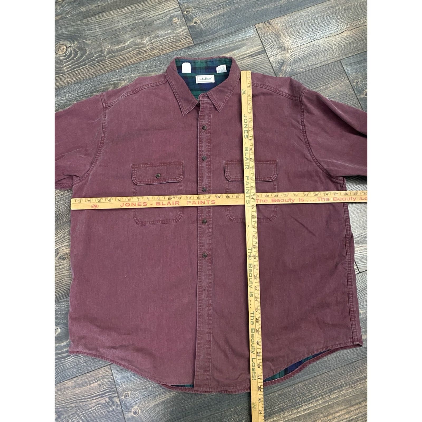 Vintage VINTAGE L.L.Bean Mens Shacket Barn Chore Shirt Jacket Burgundy 2XL Button-Up Long Sleeve Cotton Canvas Lined Pockets Winter Fall Spring Retro Size US XXL / EU 58 / 5 - 5 Thumbnail