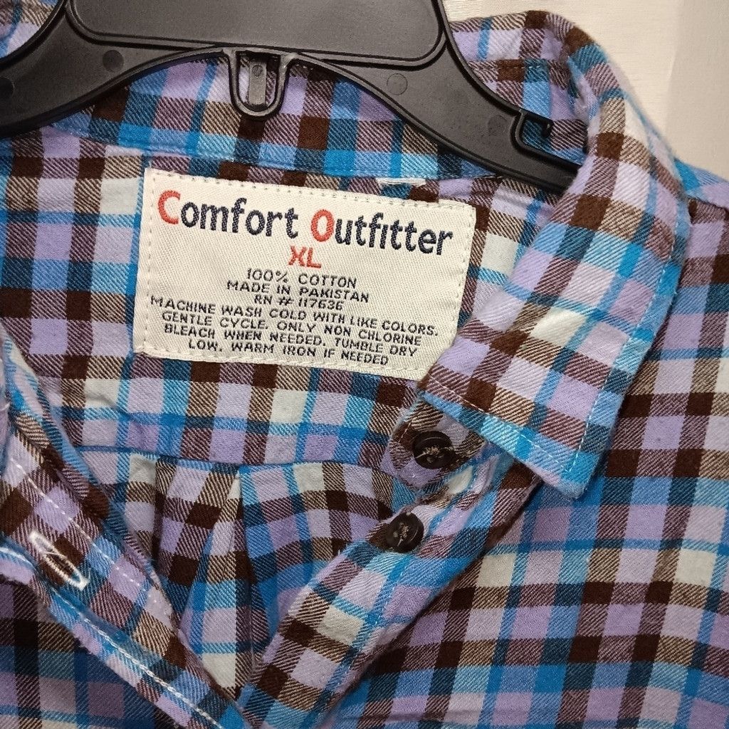 Comfort Colors Comfort Outfitters, ladies Flannel shirt, Size XL,euc Size XL / US 12-14 / IT 48-50 - 3 Thumbnail