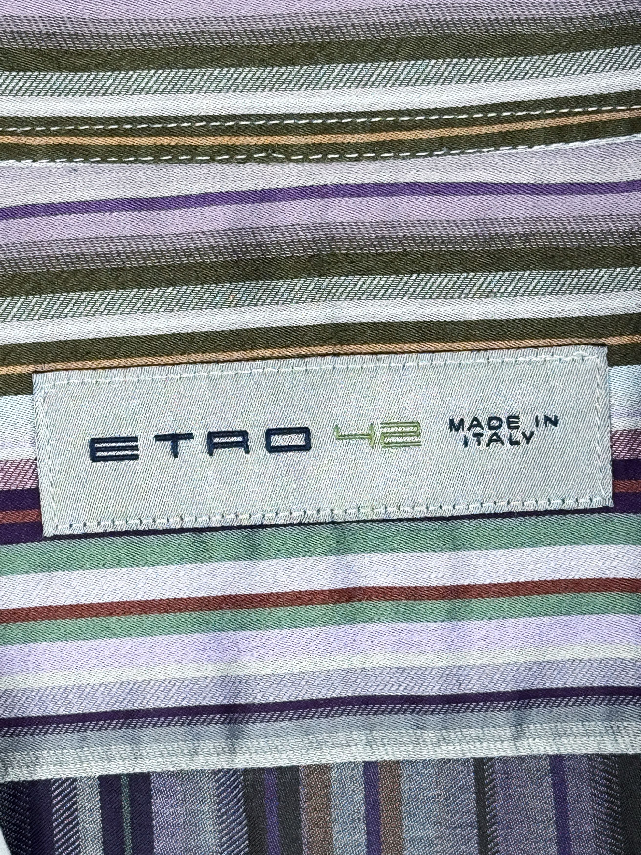 Etro Etro Shirt Multicolor Sriped Pattern Classic Size US L / EU 52-54 / 3 - 6 Thumbnail