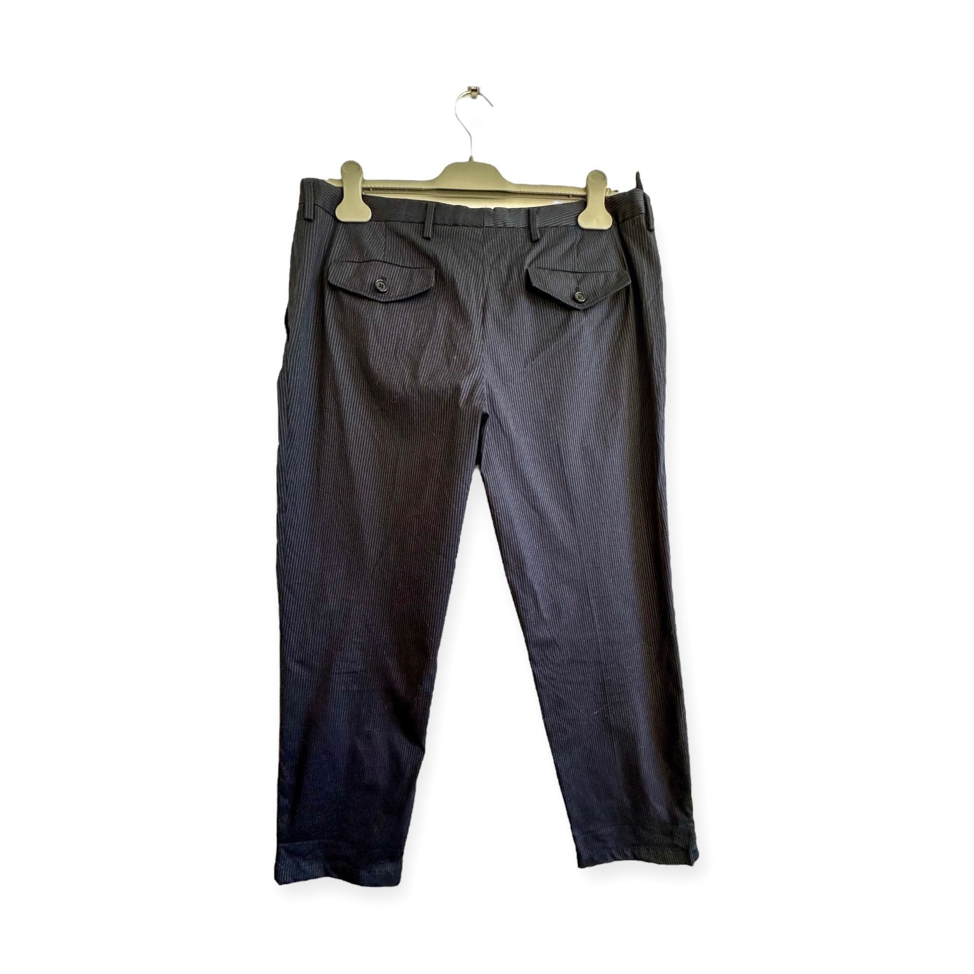 Prada Prada Blue Striped Cotton Pants, Size Italian 46/L Size 32" / US 10 / IT 46 - 2 Thumbnail