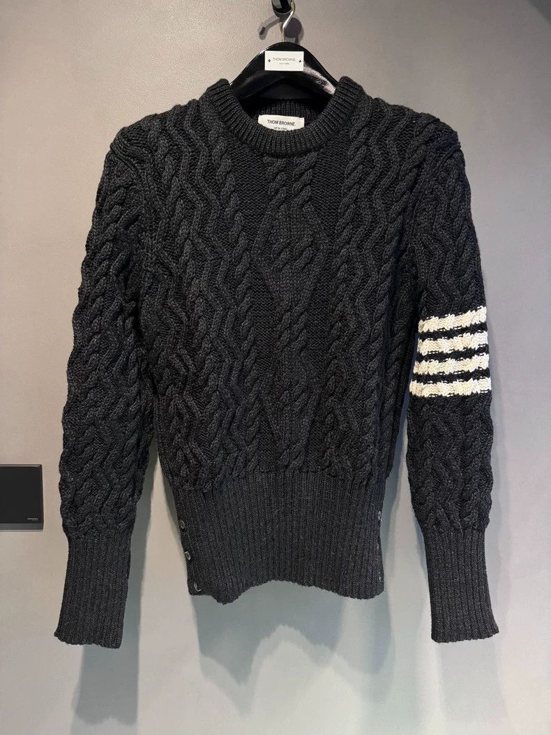 Thom Browne Rare Thom Browne Wool Cable Knit Sweater-dmc Size US M / EU 48-50 / 2 - 1 Thumbnail