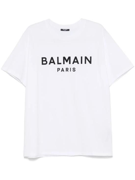 Tシャツ・カットソー BALMAIN Men Polo Shirts EH1EG010BB73 GAB BLANC NOIR WHITE Balmain BALMAIN Men T-Shirts EH1EG010BB73 GAB BLANC NOIR GAB