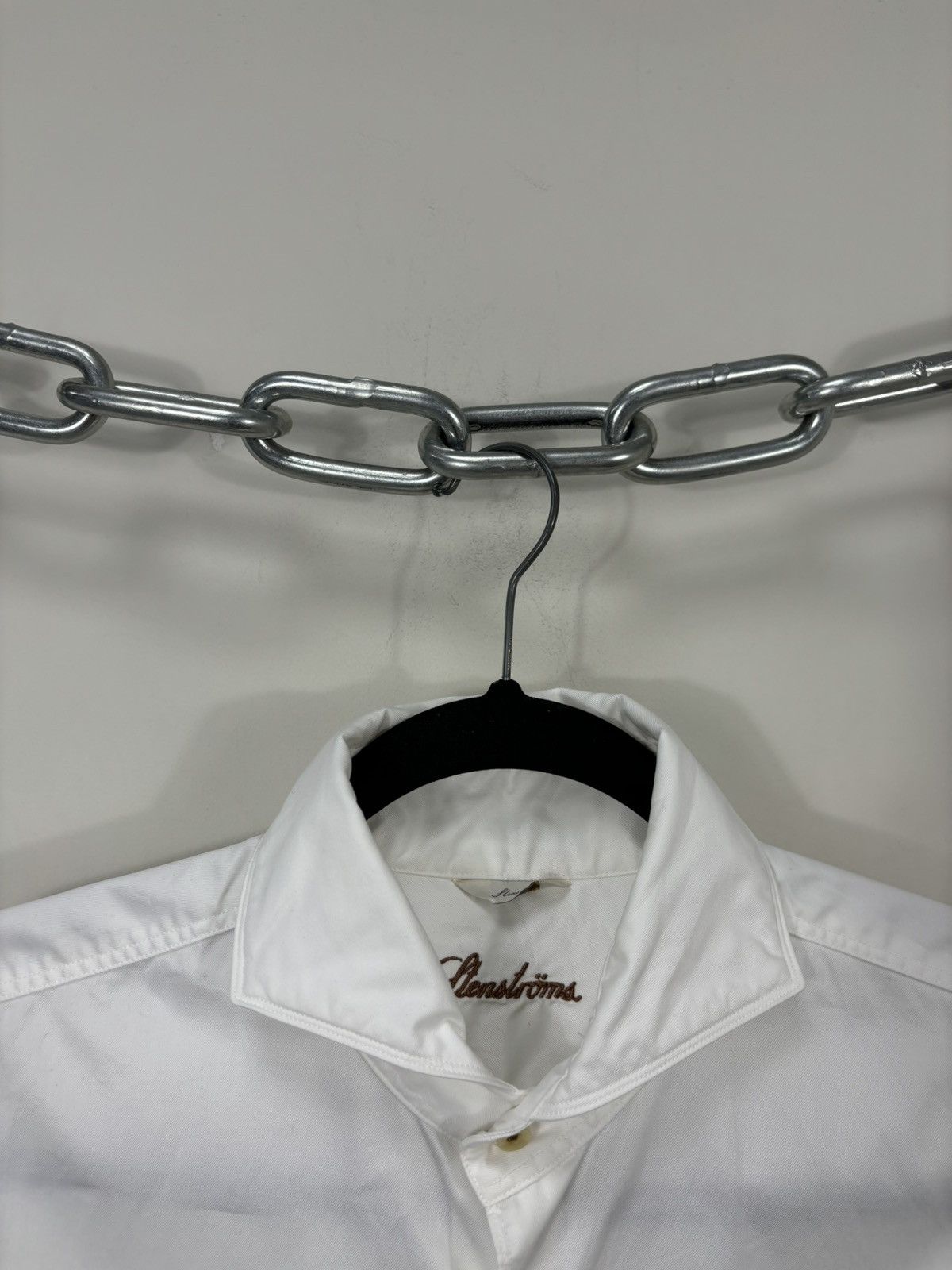 Strenstroms Stenstroms Slimline Men’s Twofold Cotton White Dress Shirt Size US M / EU 48-50 / 2 - 5 Thumbnail