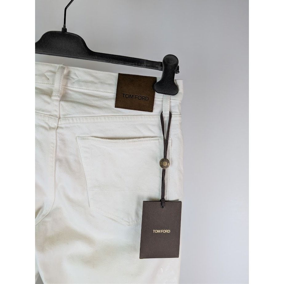Tom Ford o1rshd1 Denim Slim Jeans in Aged Gum White Size US 32 / EU 48 - 15 Thumbnail
