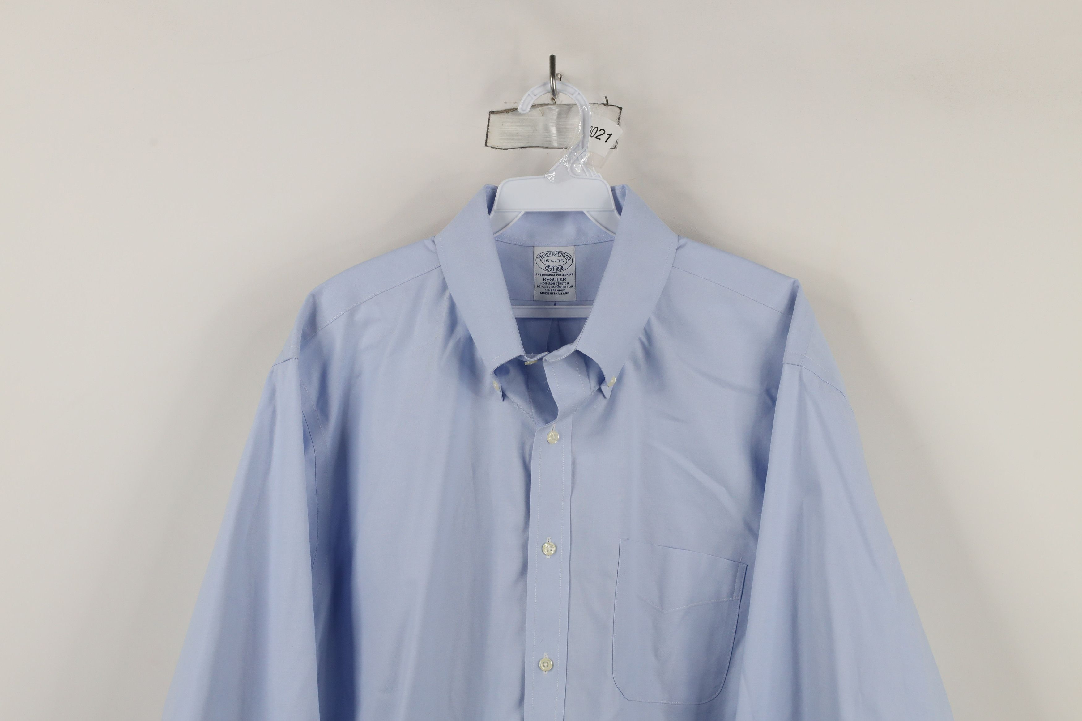 Brooks Brothers × Vintage Vintage 90s Brooks Brothers Cotton Button Shirt OCBD Blue Size US M / EU 48-50 / 2 - 2 Thumbnail