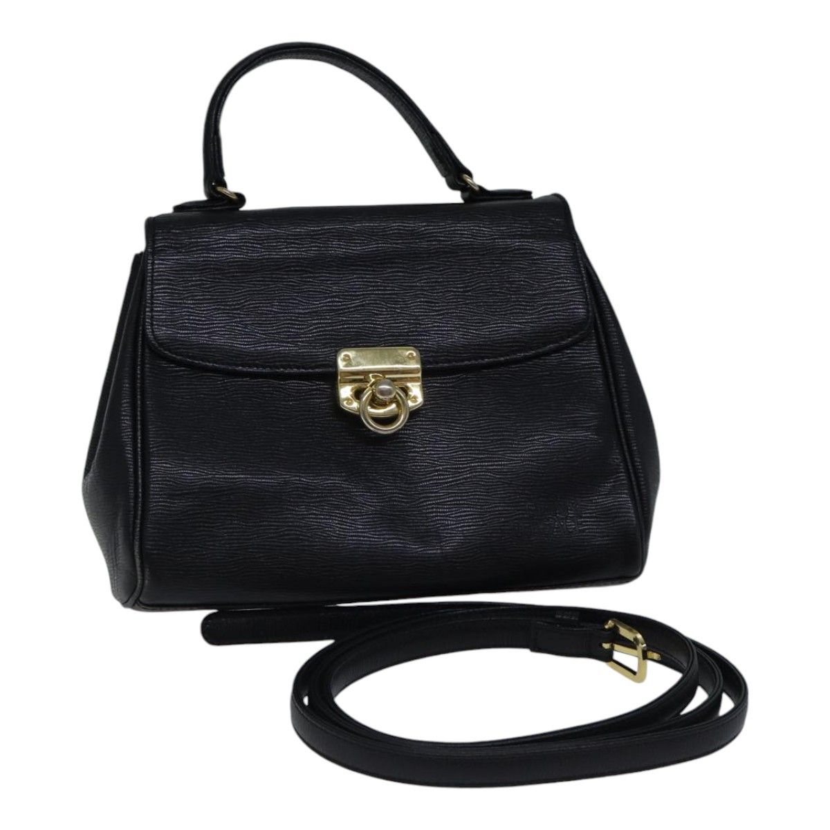 Versace Gianni Black Leather Handbag (Pre-Owned) Size ONE SIZE - 1 Thumbnail