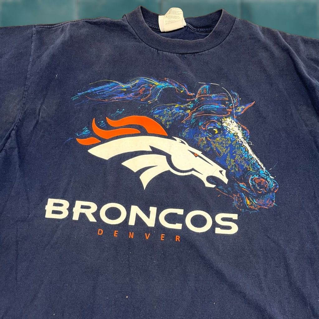 Logo Athletic VINTAGE Logo Athletic NFL Denver Broncos Blue Mens XL Football USA Made T-Shirt Size US XL / EU 56 / 4 - 1 Thumbnail