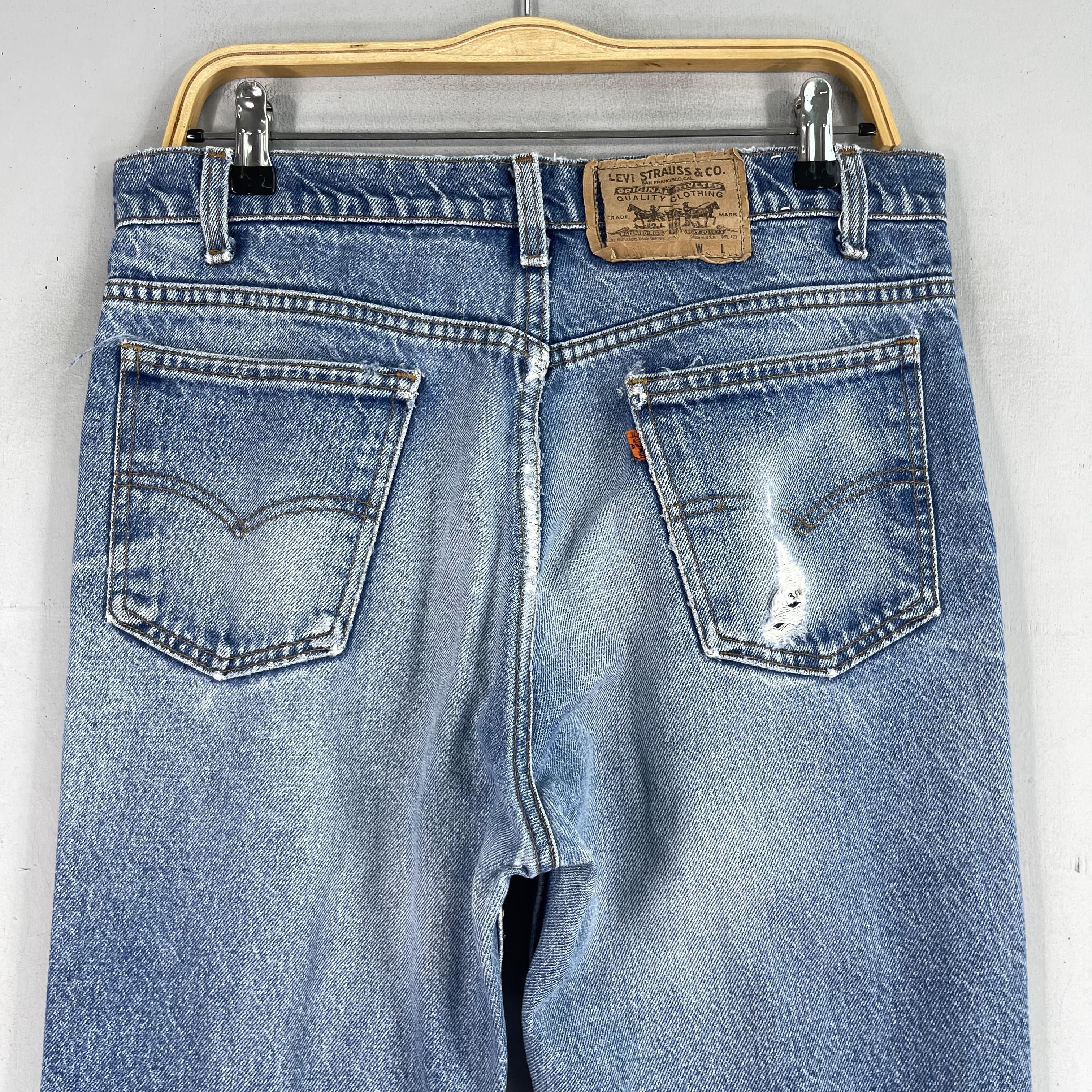 Levi's × Vintage Size 32 Vintage Levis 505 80s Orange Tab Distressed Jeans Size US 32 / EU 48 - 8 Thumbnail