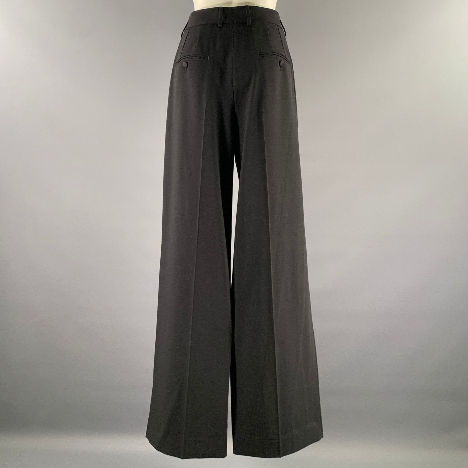 Dolce & Gabbana DOLCE & GABBANA Size 10 Black Wool Trouser Cut Pants Size US 44 / EU 60 - 3 Thumbnail