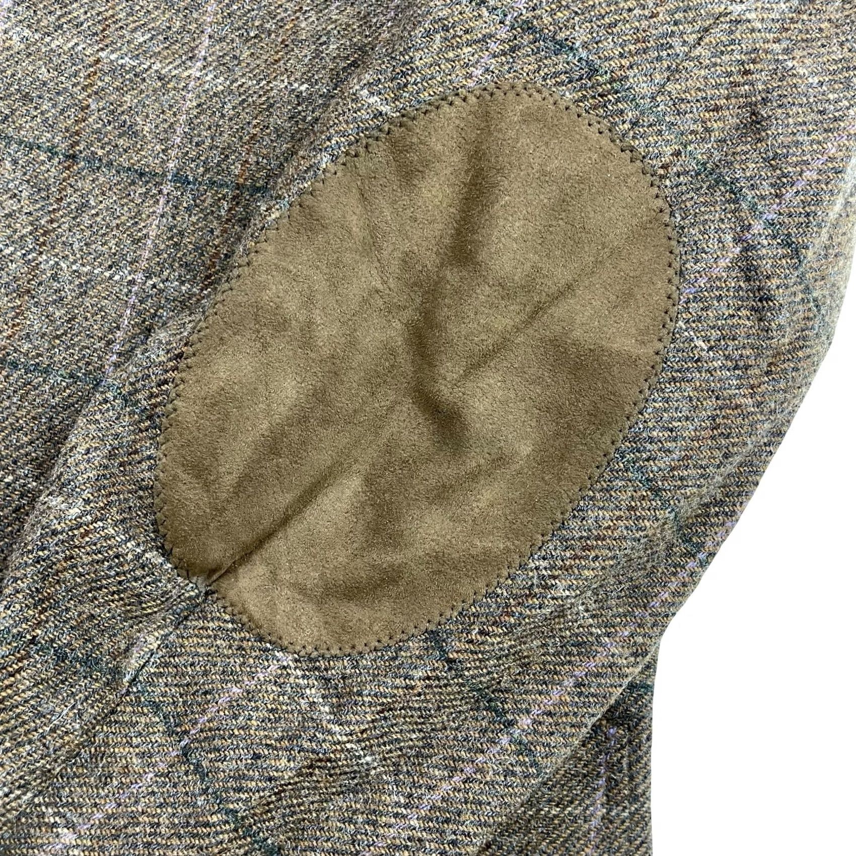 Massimo Dutti Massimo Dutti 1-Piece Mens 46 Brown Men Wool Leather Elbows Zip Hybrid Blazer Plaid 46L Size 46R - 5 Thumbnail