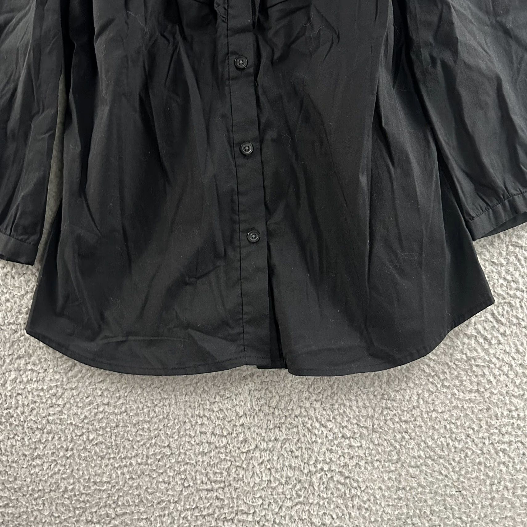 Old Navy VINTAGE? (No) — Old Navy Womens Top Black Long Sleeve Button-Up Cotton Blend Size S Size S / US 4 / IT 40 - 6 Thumbnail
